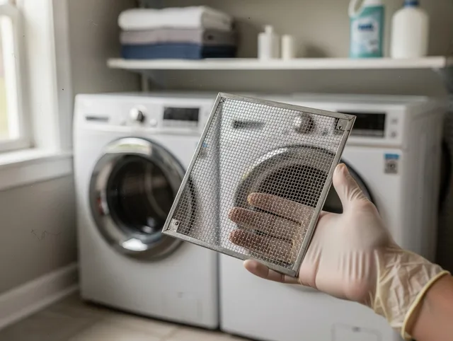 Windsor Dryer Vent Cleaning specialist performing detailed lint trap cleaning service in Windsor